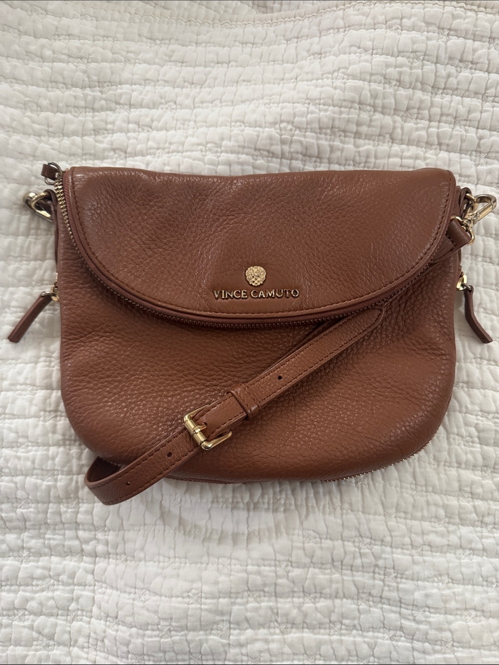 Vince Camino Cognac Leather Crossbody